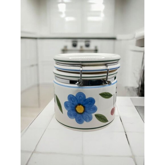 Vintage Certified International Set of 2 Ceramic Canisters/Cookie Jars Sealed Li - Picture 11 of 14